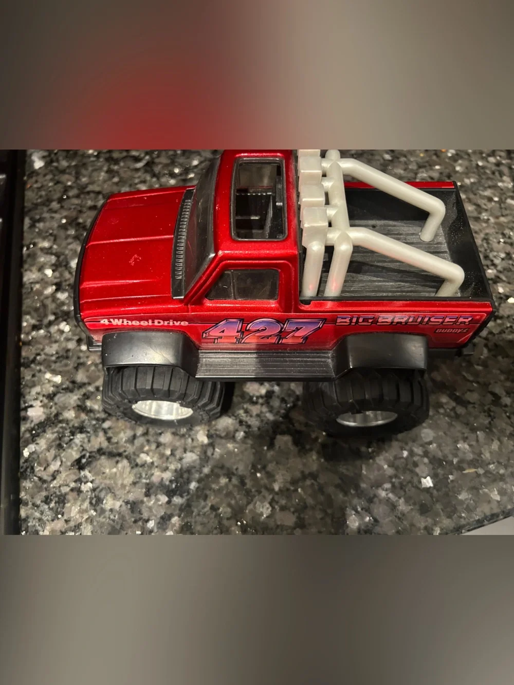 BuddyL Red Kids Monster Truck Toy with White Roll Cage